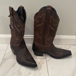 J.B. Dillon Genuine Goat Leather Brown Cowboy Boots Size 9. Brand New Never Worn